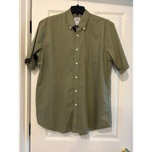 LL Bean mens Short Sleeve Button Down Wrinkle Free Shirt Size L